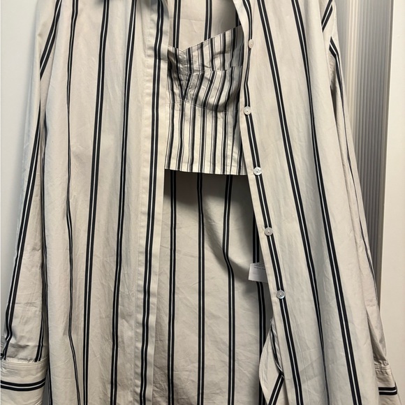 Theory Black and White Striped Shirt - Picture 1 of 4